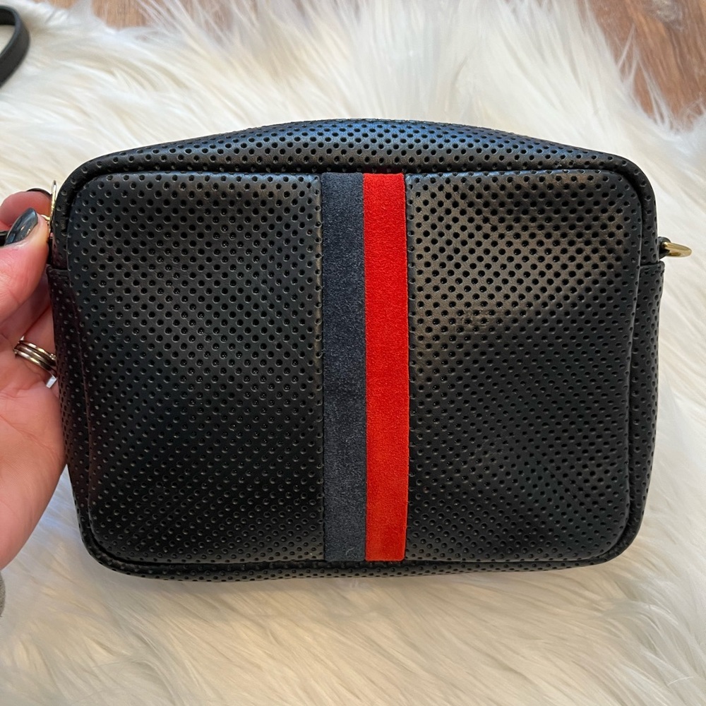 Clare V. Midi Sac Perforated Leather Crossbody Bag